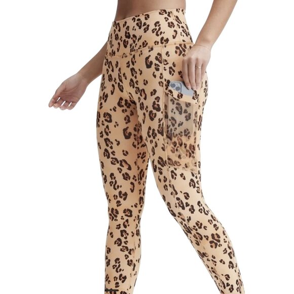 Fabletics Powerhold High Rise Leggings Size Small Cheetah Animal Print Yoga Gym - Picture 1 of 8